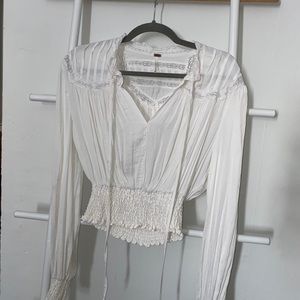 FREE PEOPLE - white blouse with tie